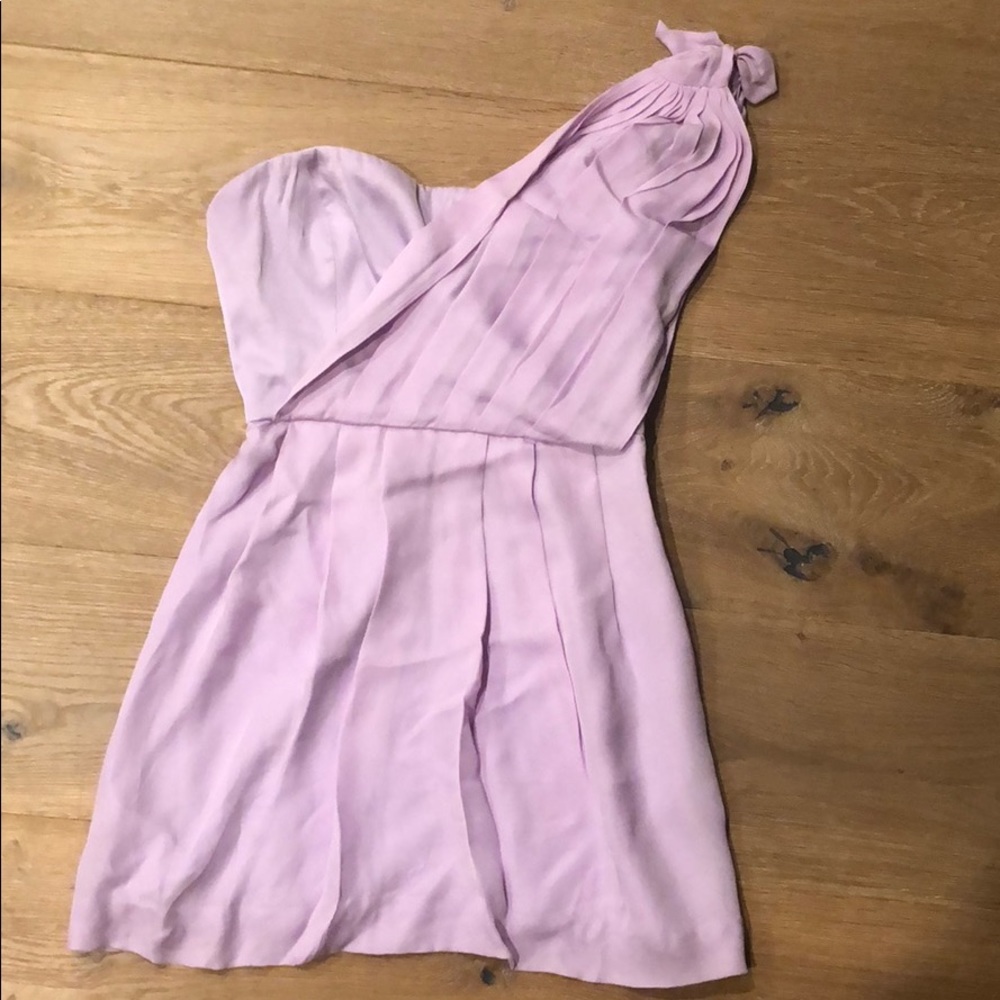 BCBG Light Purple Off the Shoulder Mini